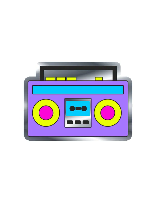 Radio - Silver Chrome Vinyl Decal