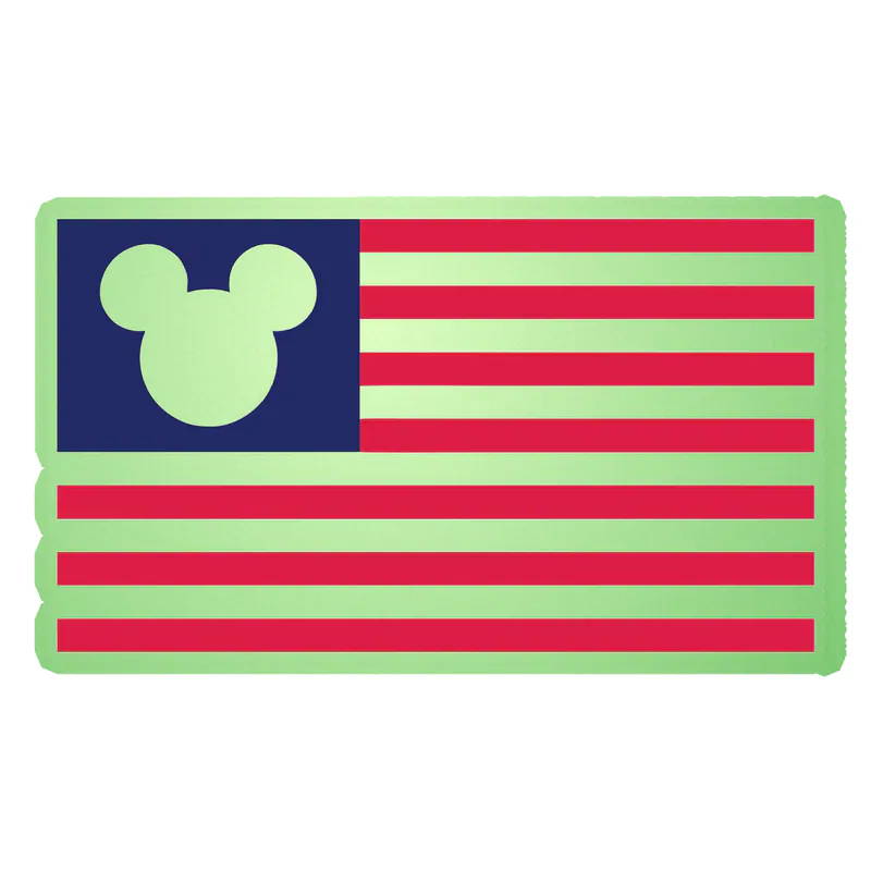 Mickey American Flag Glow in the Dark Vinyl Sticker - Custom Size