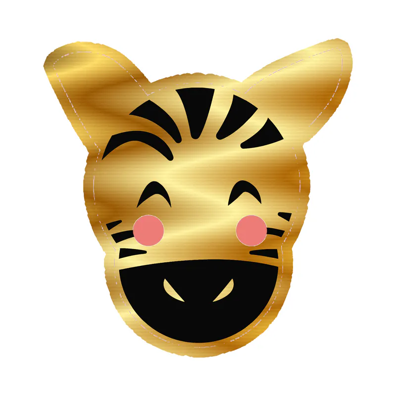 Zebra Gold Chrome Vinyl Decal - Custom Size