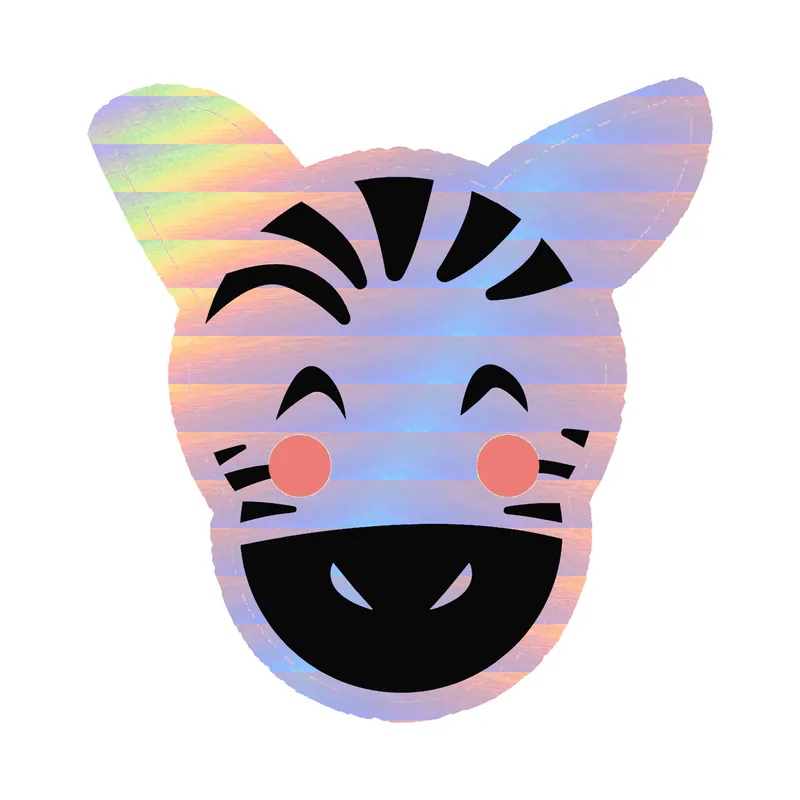 Zebra Holographic Vinyl Decal - Custom Size