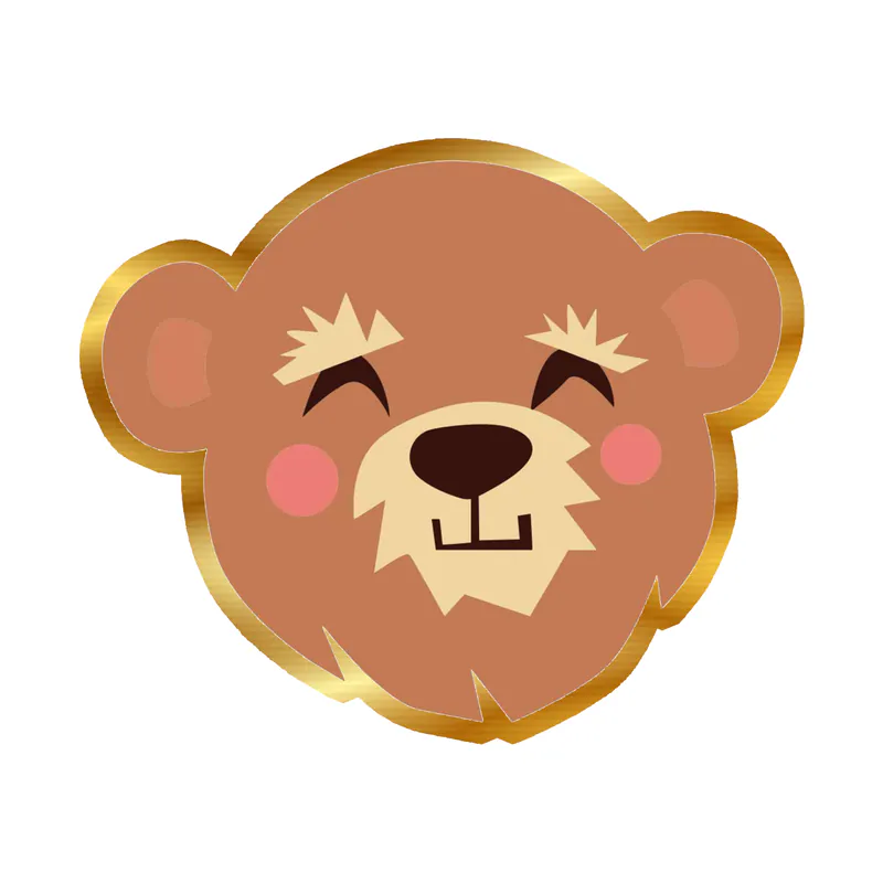 Bear Gold Chrome Vinyl Decal - Custom Size
