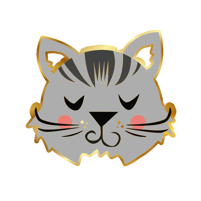 Cat Gold Chrome Vinyl Decal - Custom Size