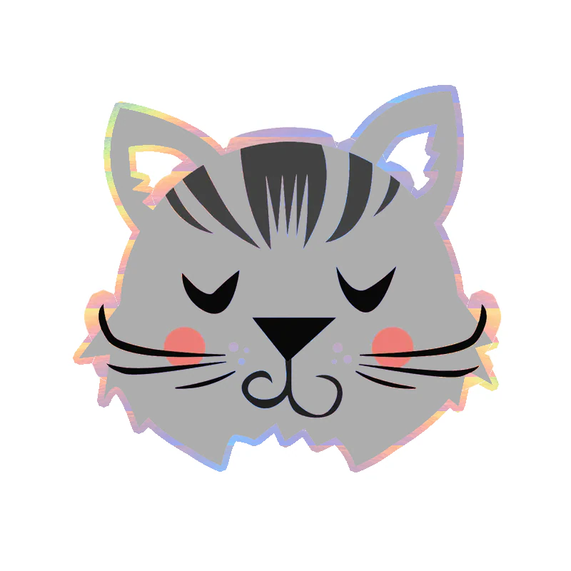 Cat Holographic Vinyl Decal - Custom Size