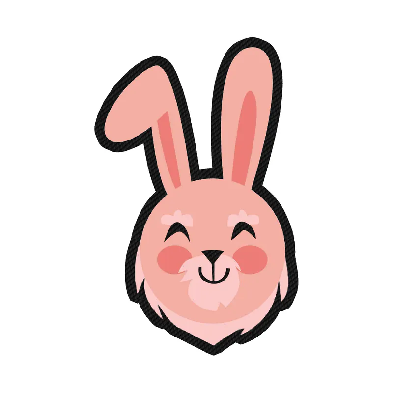 Bunny Carbon Fiber Vinyl Decal - Custom Size