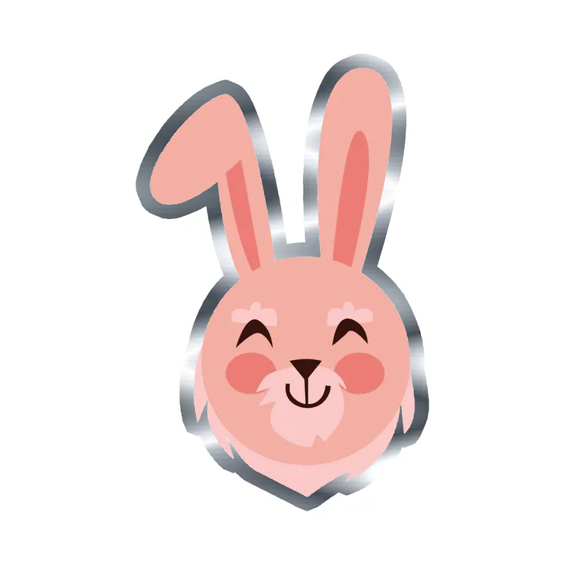 Bunny Silver Chrome Vinyl Decal - Custom Size
