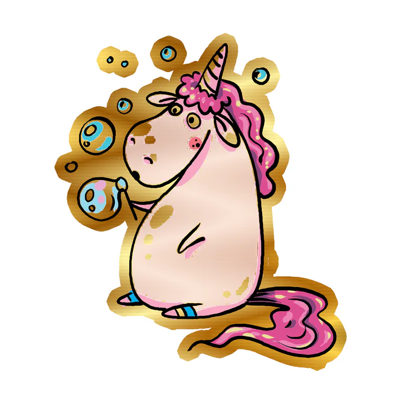 Unicorn Gold Chrome Vinyl Decal - Custom Size