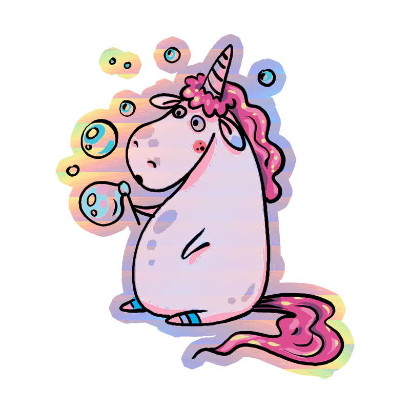 Unicorn Holographic Vinyl Decal - Custom Size