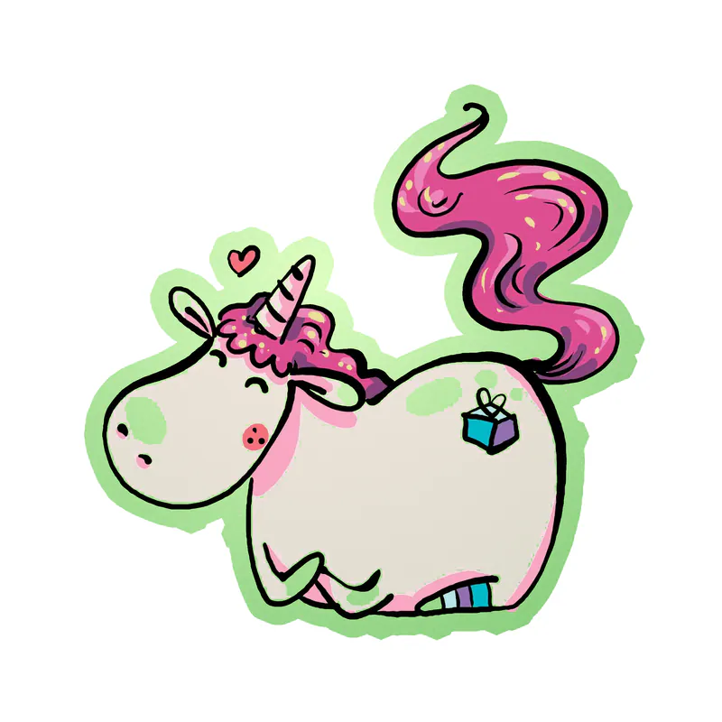 Unicorn Glow in the Dark Vinyl Decal - Custom Size
