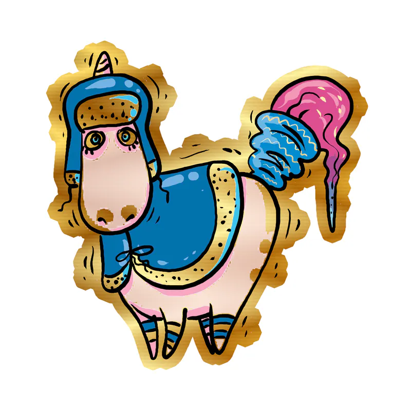 Unicorn Gold Chrome Vinyl Decal - Custom Size