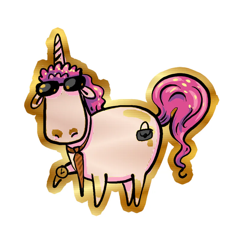 Unicorn Gold Chrome Vinyl Decal - Custom Size