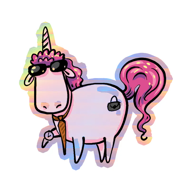 Unicorn Holographic Vinyl Decal - Custom Size