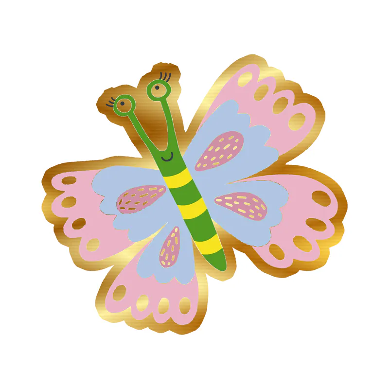 Butterfly Gold Chrome Vinyl Decal - Custom Size