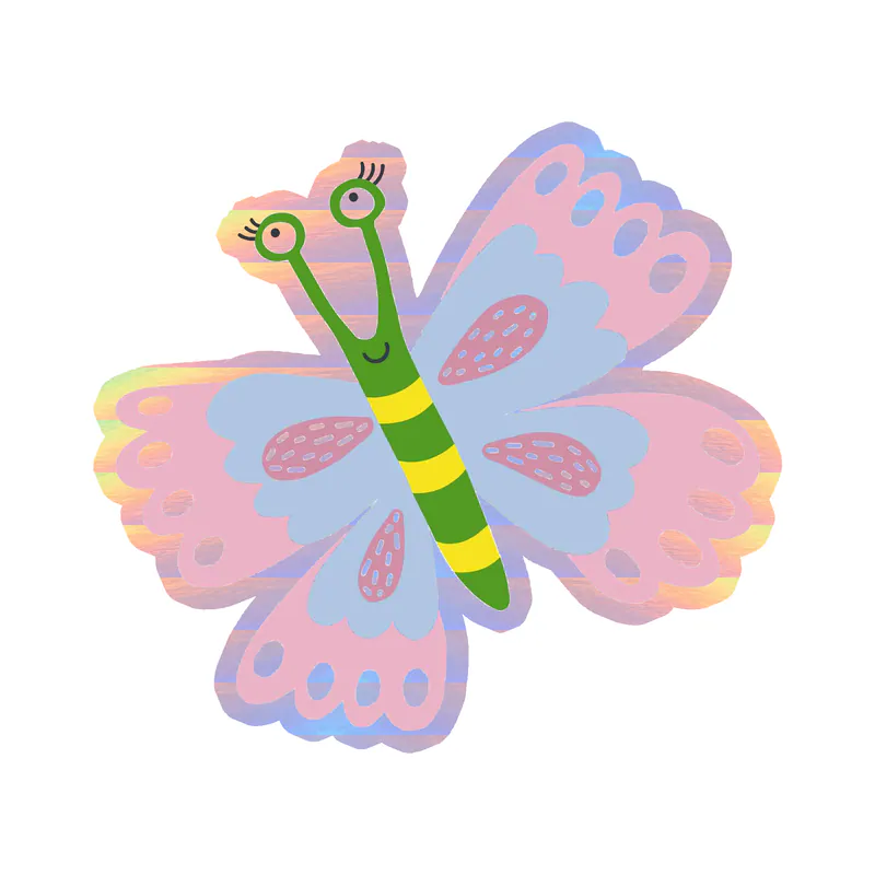Butterfly Holographic Vinyl Decal - Custom Size