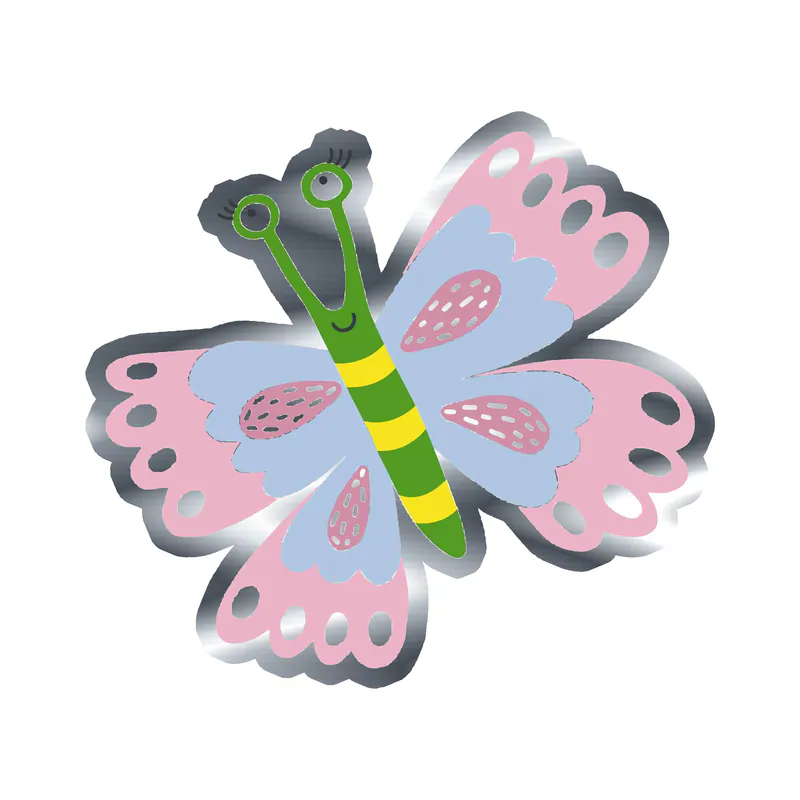 Butterfly Silver Chrome Vinyl Decal - Custom Size