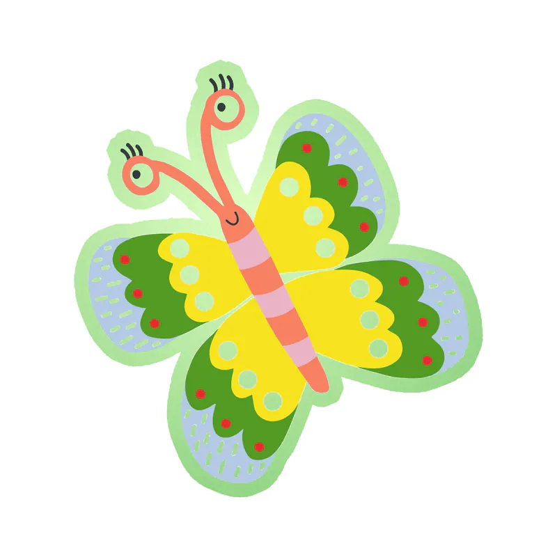 Butterfly Glow in the Dark Vinyl Decal - Custom Size