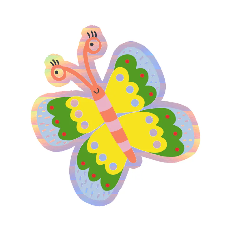 Butterfly Holographic Vinyl Decal - Custom Size