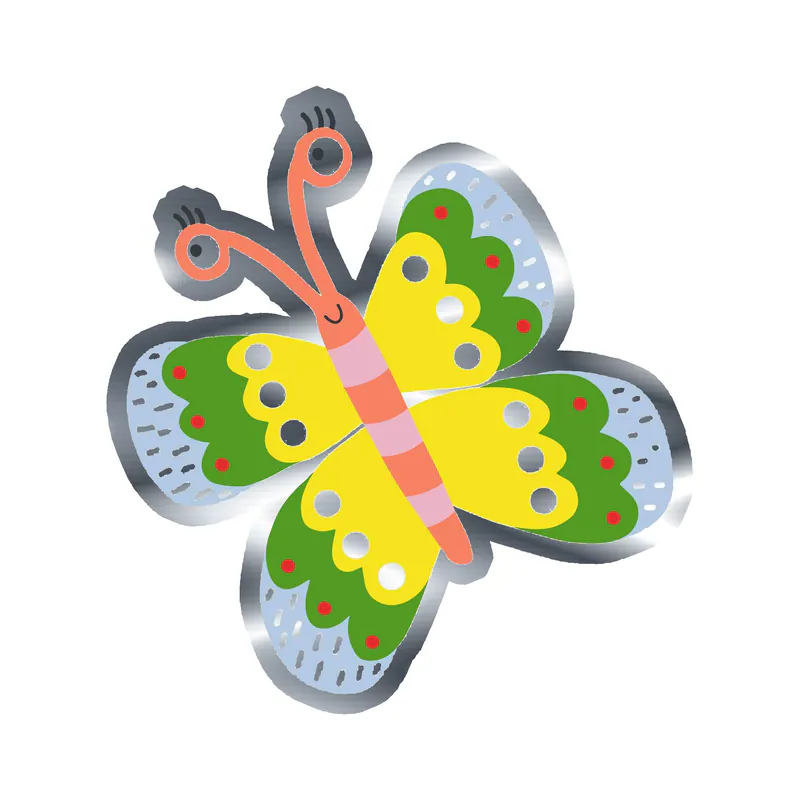Butterfly Silver Chrome Vinyl Decal - Custom Size