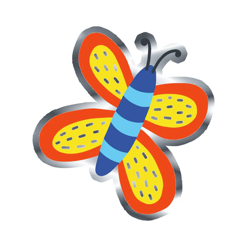 Butterfly Silver Chrome Vinyl Decal - Custom Size