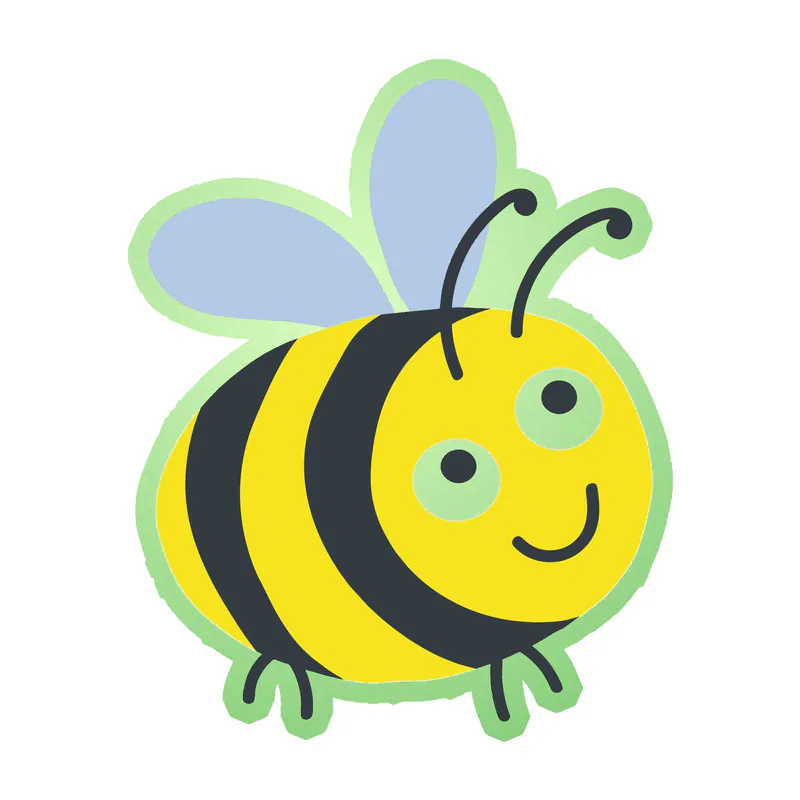 Bumble Bee Glow in the Dark Vinyl Decal - Custom Size