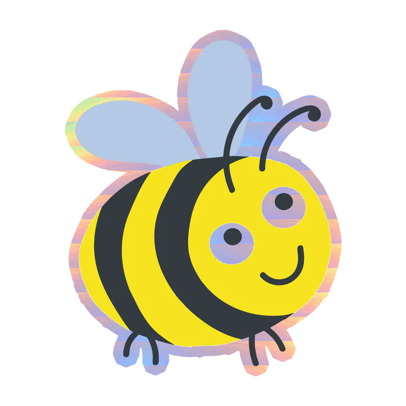 Bumble Bee Holographic Vinyl Decal - Custom Size