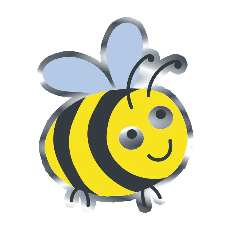 Bumble Bee Silver Chrome Vinyl Decal - Custom Size