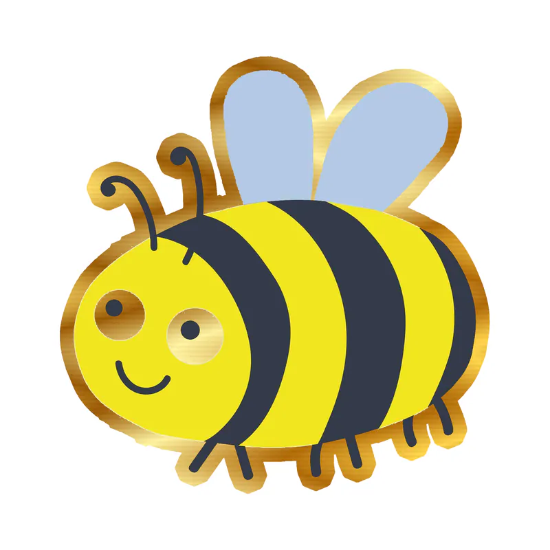Bumble Bee Gold Chrome Vinyl Decal - Custom Size