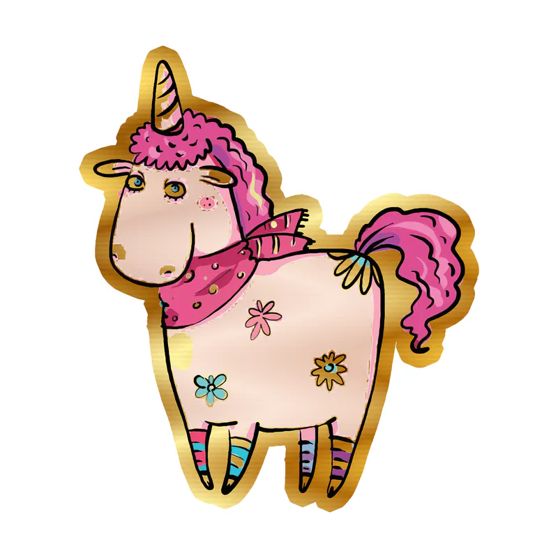 Unicorn Gold Chrome Vinyl Decal - Custom Size