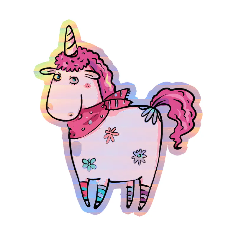 Unicorn Holographic Vinyl Decal - Custom Size