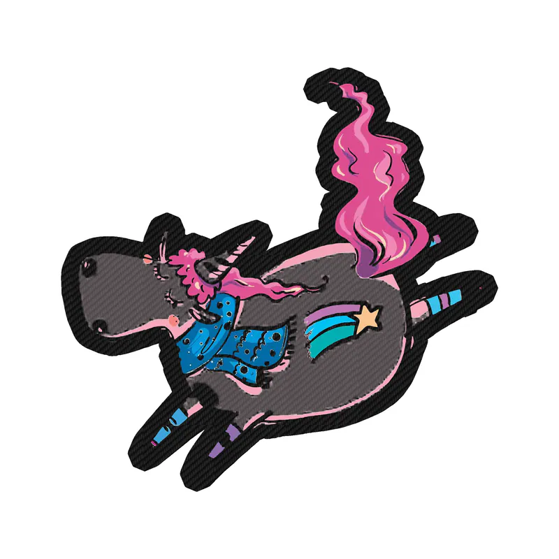 Unicorn Carbon Fiber Vinyl Decal - Custom Size