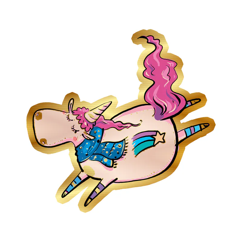 Unicorn Gold Chrome Vinyl Decal - Custom Size