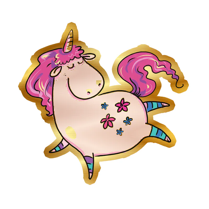 Unicorn Gold Chrome Vinyl Decal - Custom Size