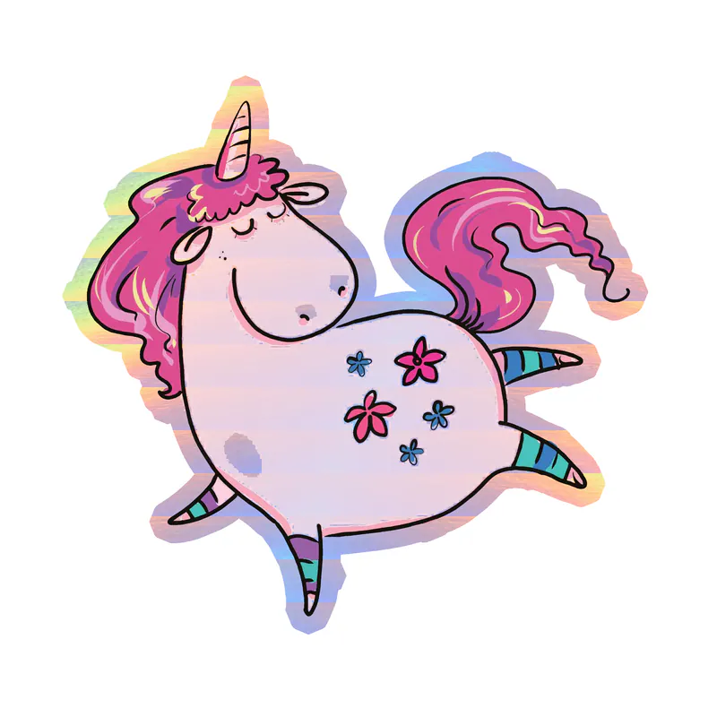 Unicorn Holographic Vinyl Decal - Custom Size