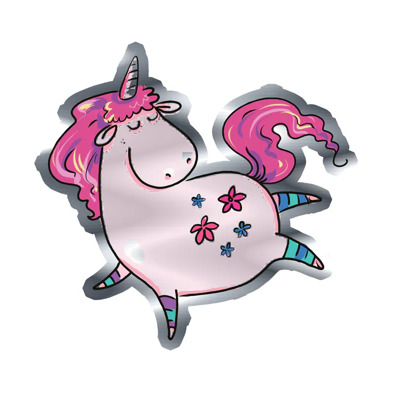 Unicorn Silver Chrome Vinyl Decal - Custom Size