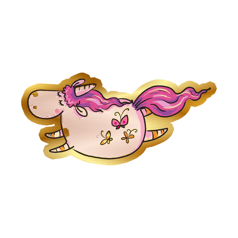 Unicorn Gold Chrome Vinyl Decal - Custom Size