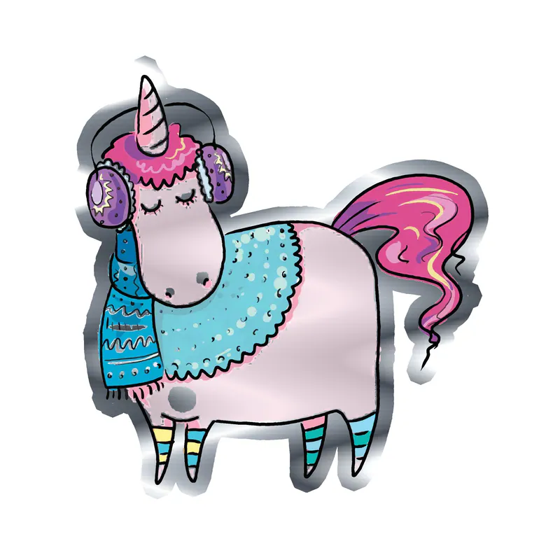 Unicorn Silver Chrome Vinyl Decal - Custom Size