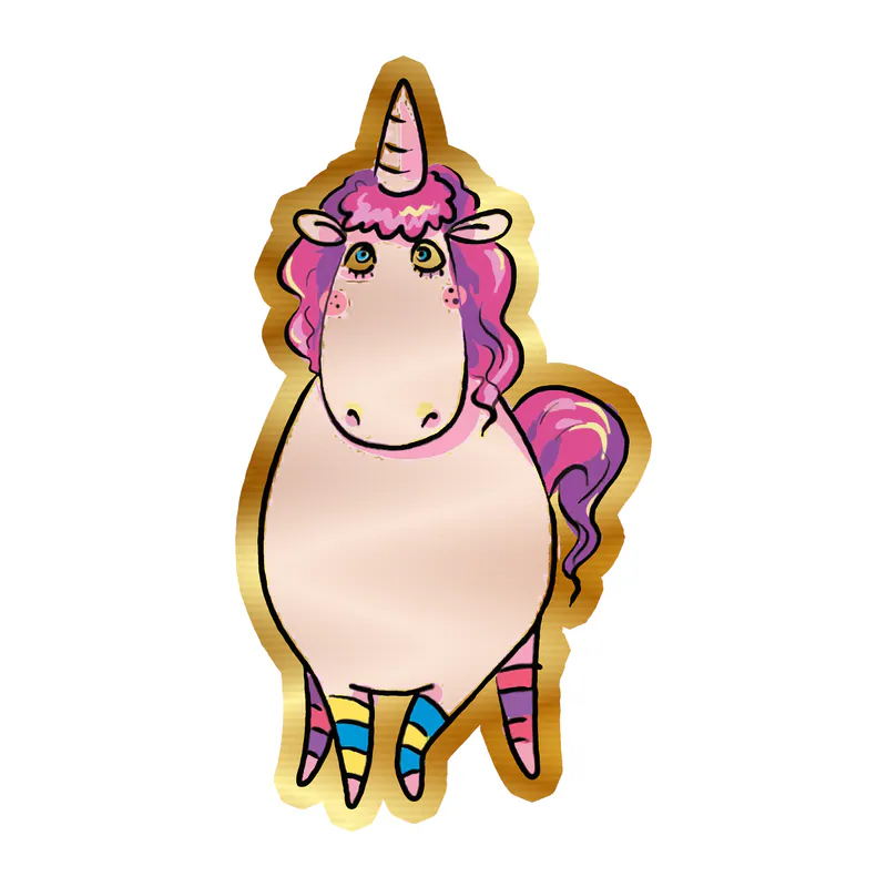 Unicorn Gold Chrome Vinyl Decal - Custom Size