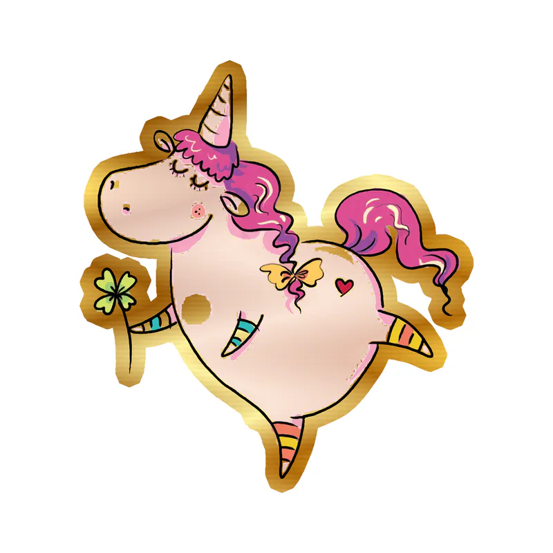 Unicorn Gold Chrome Vinyl Decal - Custom Size