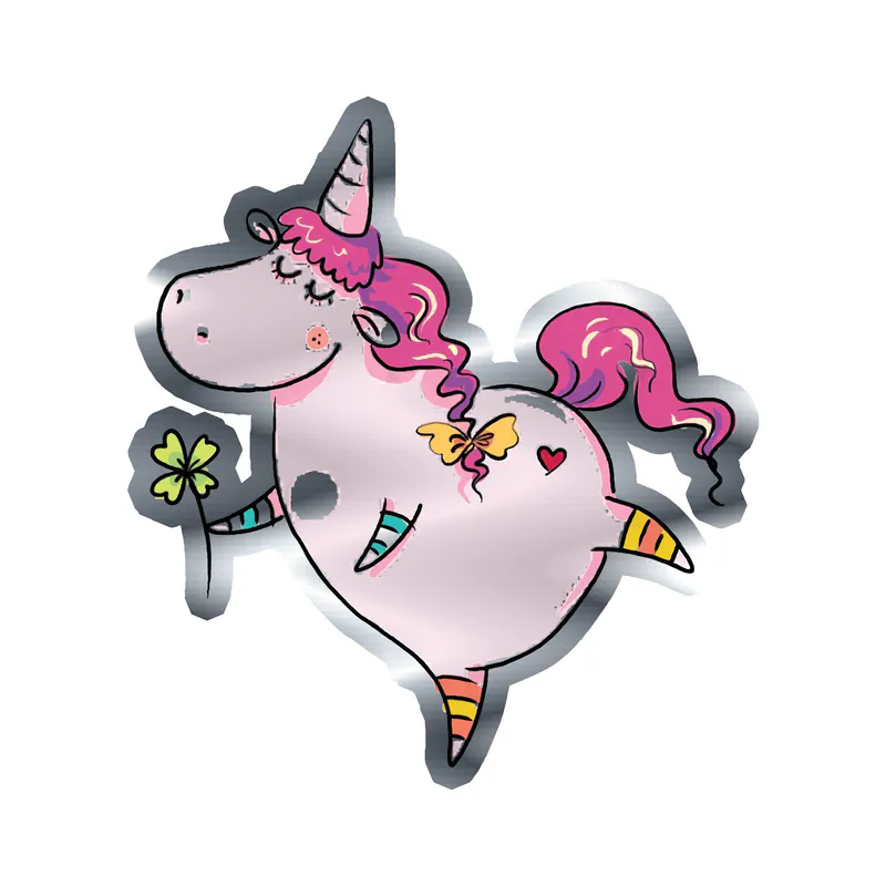Unicorn Silver Chrome Vinyl Decal - Custom Size
