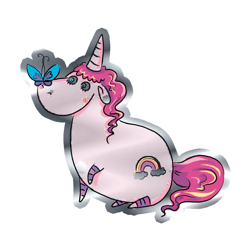 Unicorn Silver Chrome Vinyl Decal - Custom Size