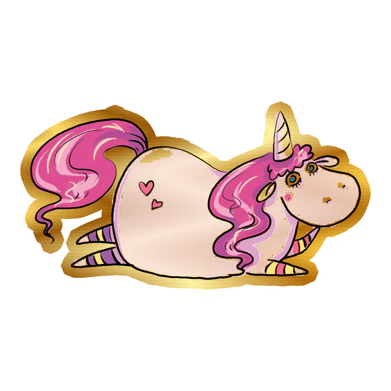 Unicorn Gold Chrome Vinyl Decal - Custom Size
