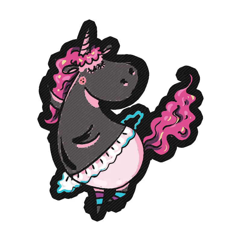 Unicorn Carbon Fiber Vinyl Decal - Custom Size