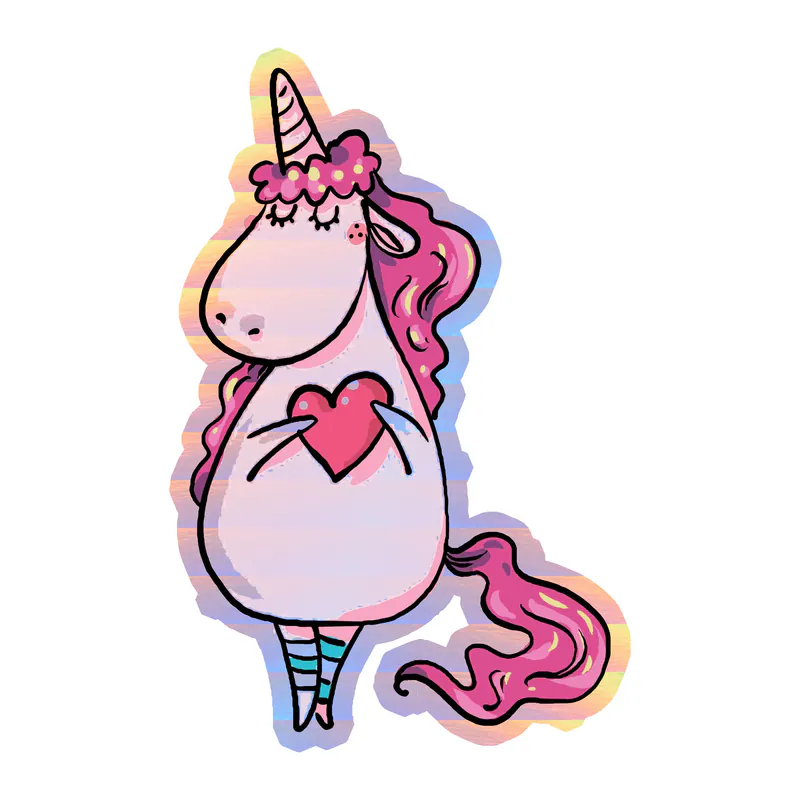 Unicorn Holographic Vinyl Decal - Custom Size
