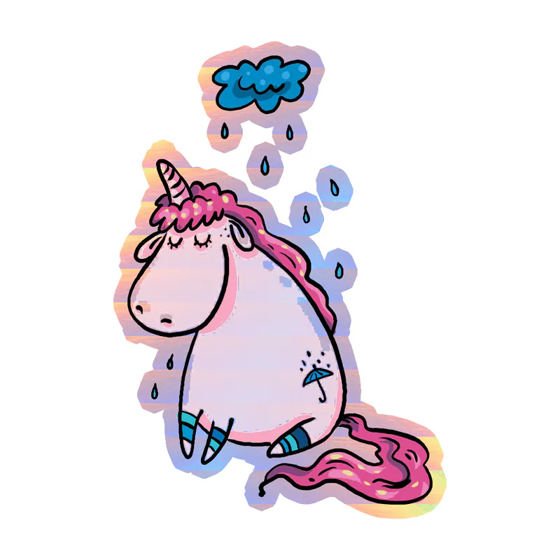 Unicorn Holographic Vinyl Decal - Custom Size