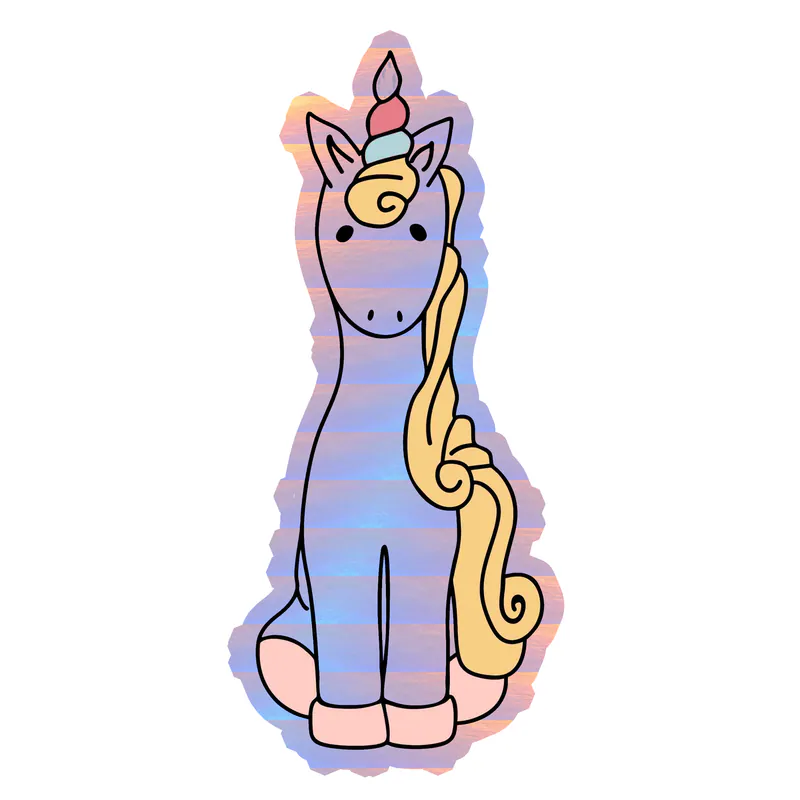 Unicorn Holographic Vinyl Decal - Custom Size