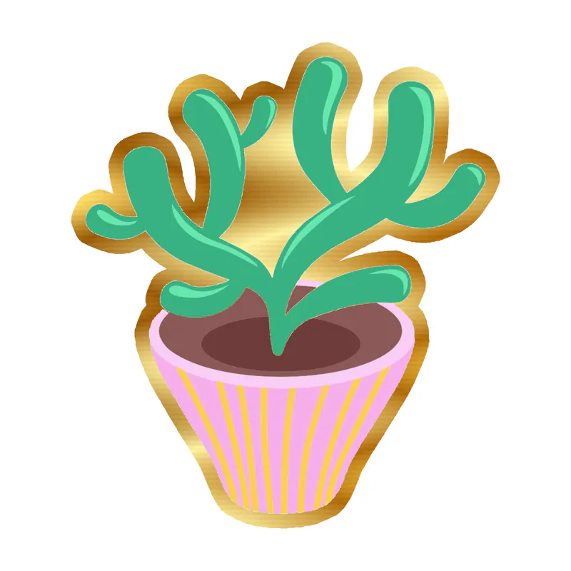 Cactus Gold Chrome Vinyl Decal - Custom Size