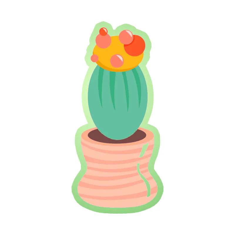 Cactus Glow in the Dark Vinyl Decal - Custom Size