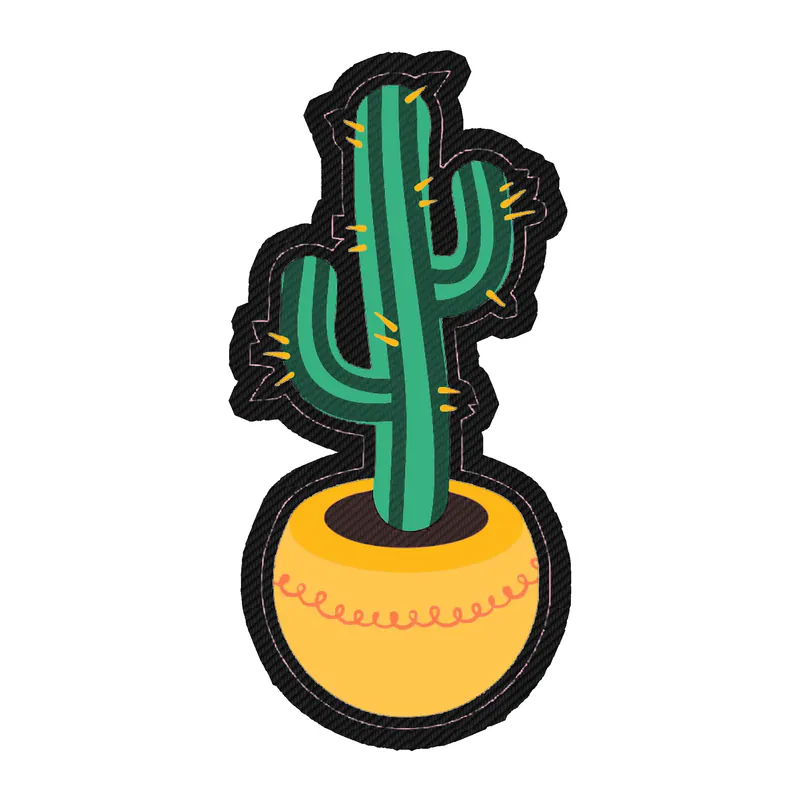 Cactus Carbon Fiber Vinyl Decal - Custom Size