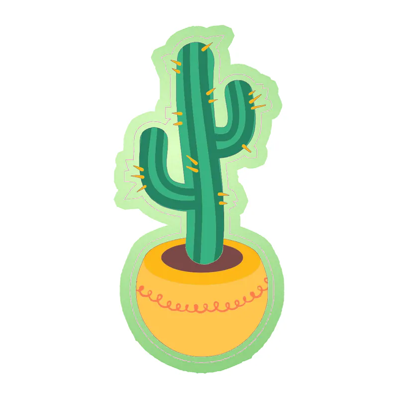 Cactus Glow in the Dark Vinyl Decal - Custom Size