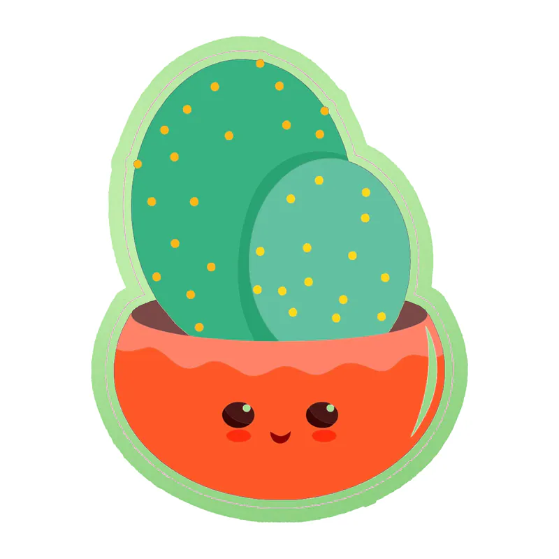Cactus Glow in the Dark Vinyl Decal - Custom Size