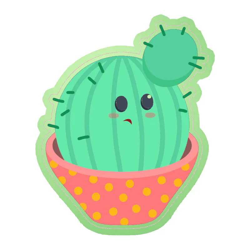 Cactus Glow in the Dark Vinyl Decal - Custom Size